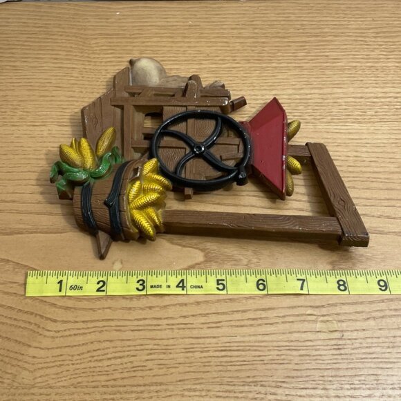 Vintage Homco Apple Cider Press Corn Mill 1978 Metal Wall Hanging Decor Set - Picture 8 of 11
